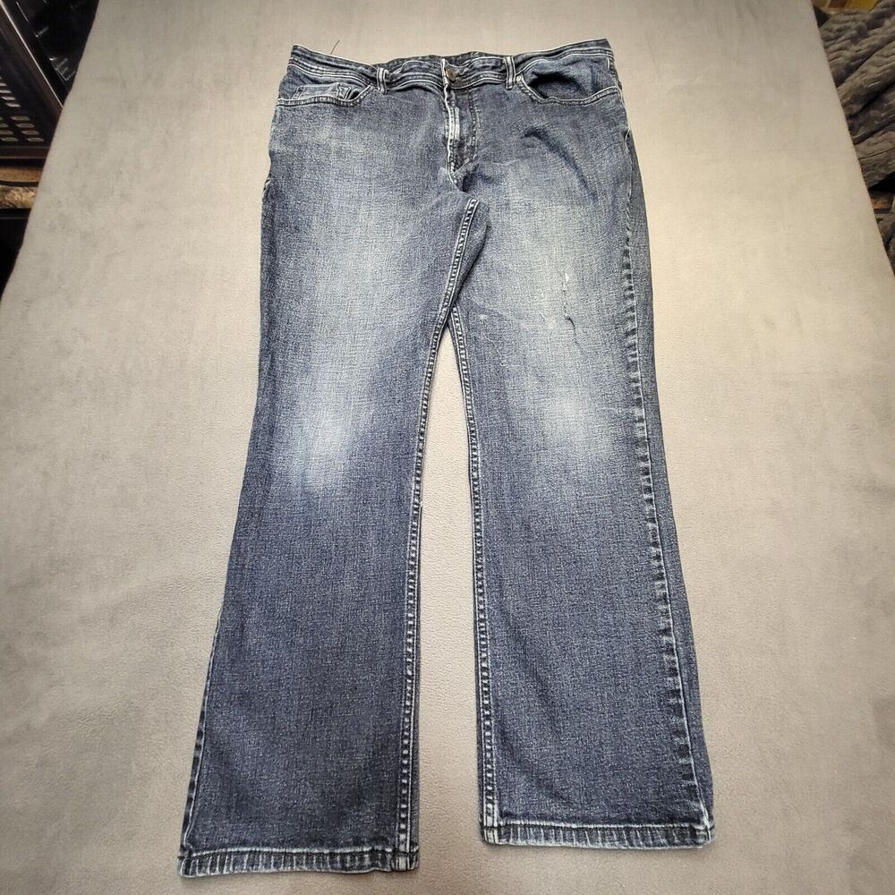 Buffalo David Bitton Mens 40x30 Straight Stretch Blue Jackson X Jeans Distressed